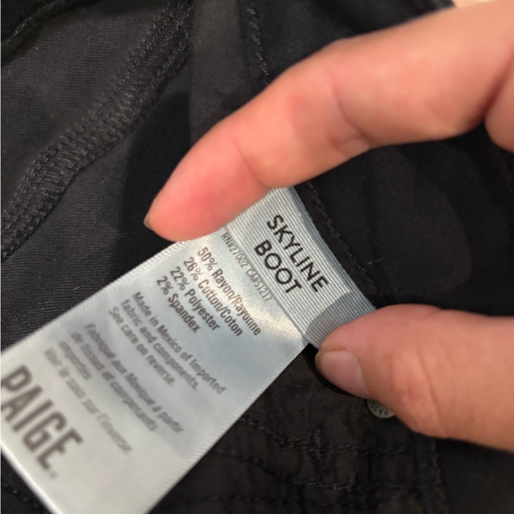 PAIGE Midnight Black Denim - Picture 4 of 9